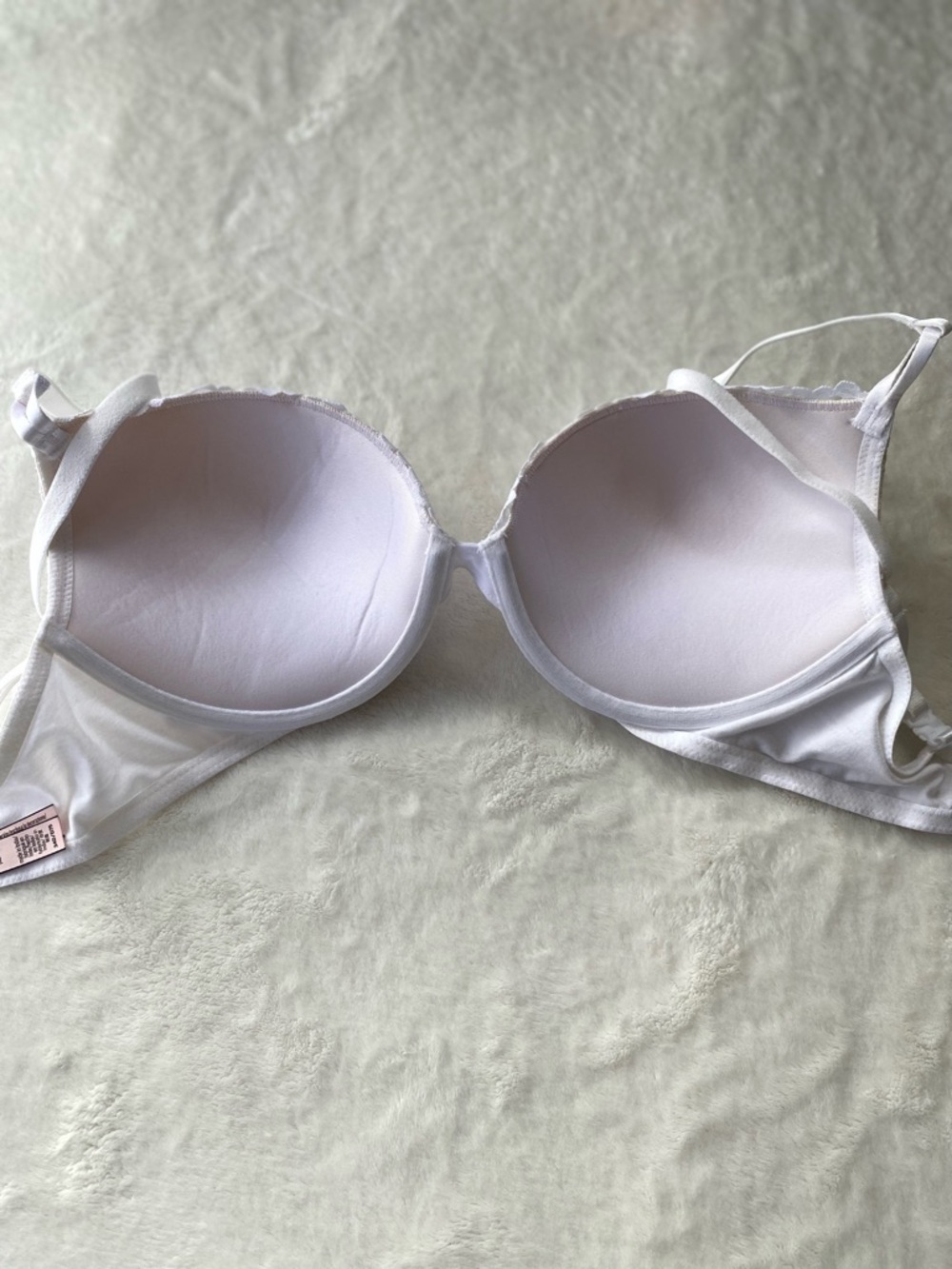 Victoria's Secret White Floral Eyelet Lace Push-Up Bra Size 34D Cotton blend - Picture 6 of 10